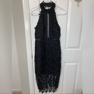Black halter lace dress